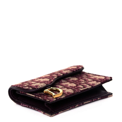 Christian Dior Oblique Saddle Card Holder Bordeaux 4 of 7
