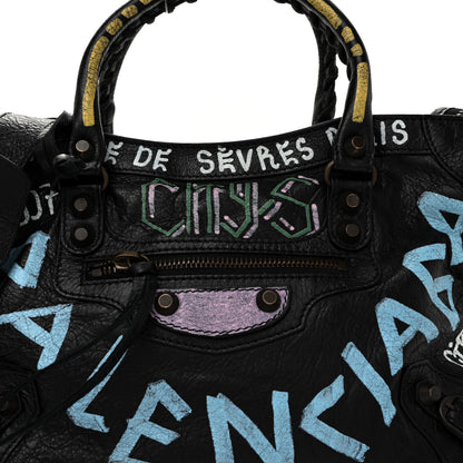 Balenciaga Agneau Graffiti All Over Classic Hardware S City Black Multicolor 8 of 10