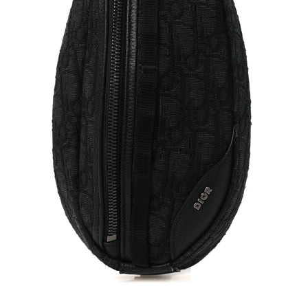 Christian Dior Grained Calfskin Oblique Scarab Sling Bag Black 8 of 12