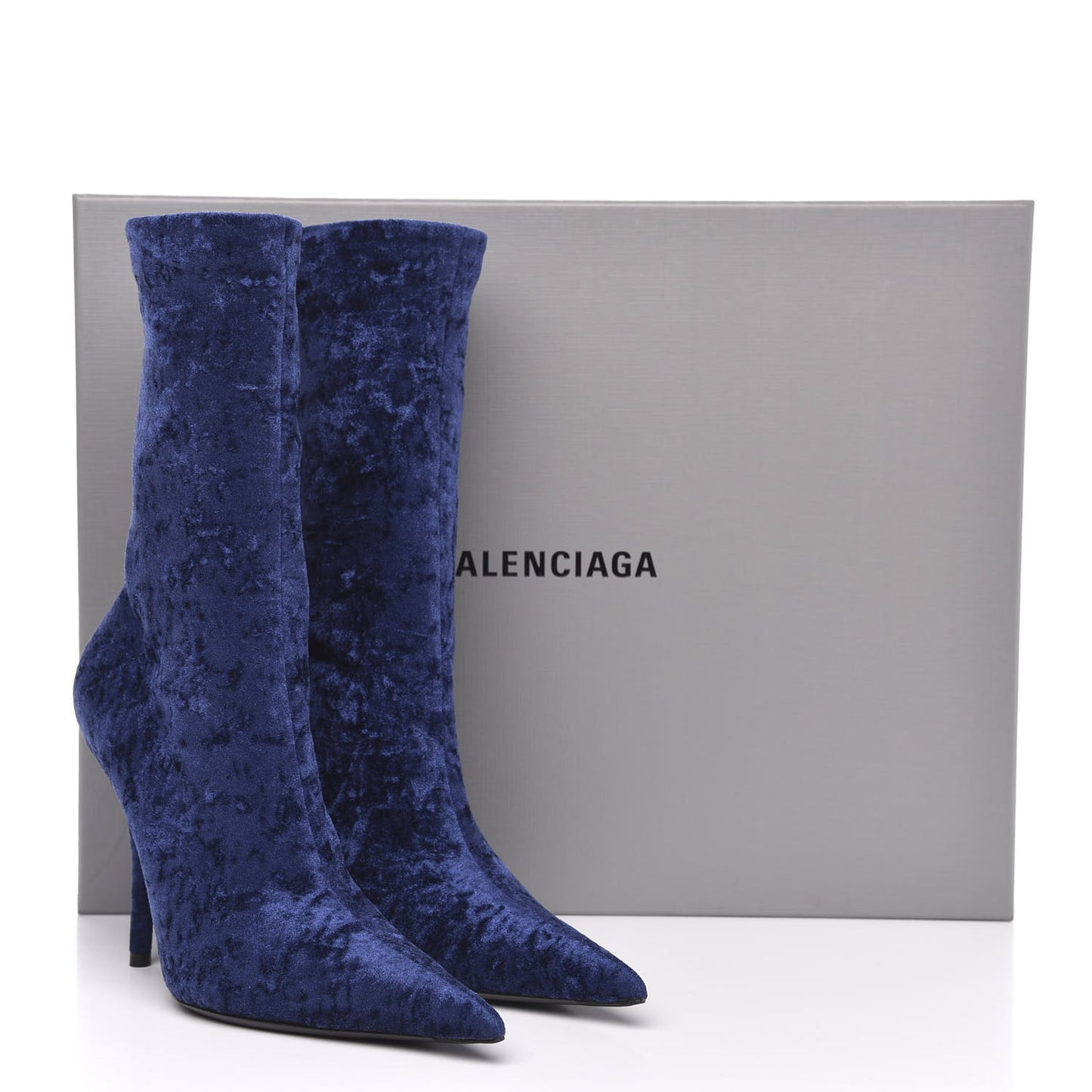 Velvet Extreme Pointed Toe Knife Booties 36 Navy