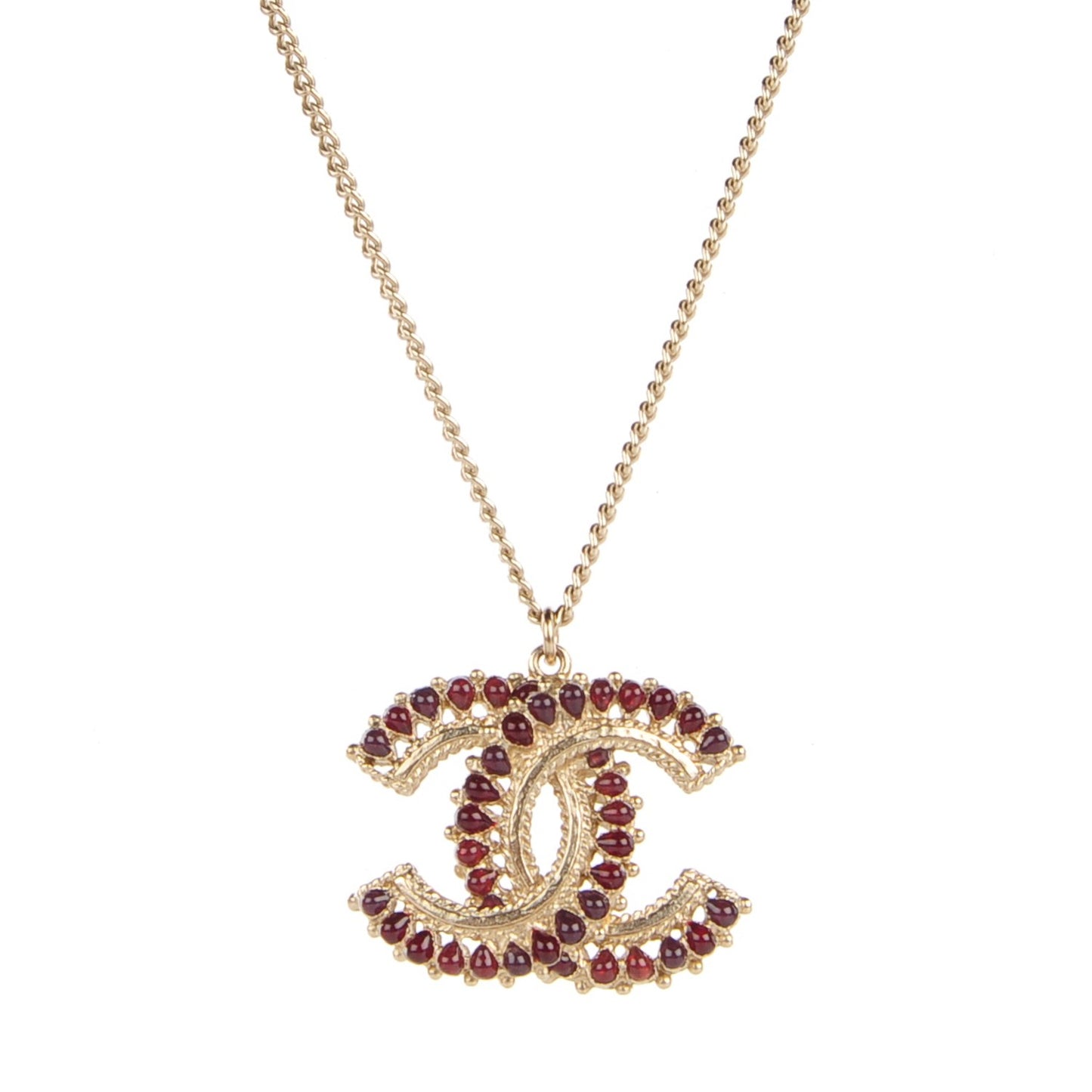Resin CC Pendant Necklace Gold