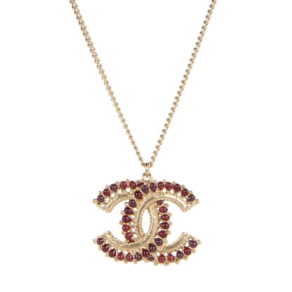 Chanel Resin CC Pendant Necklace Gold 1 of 5