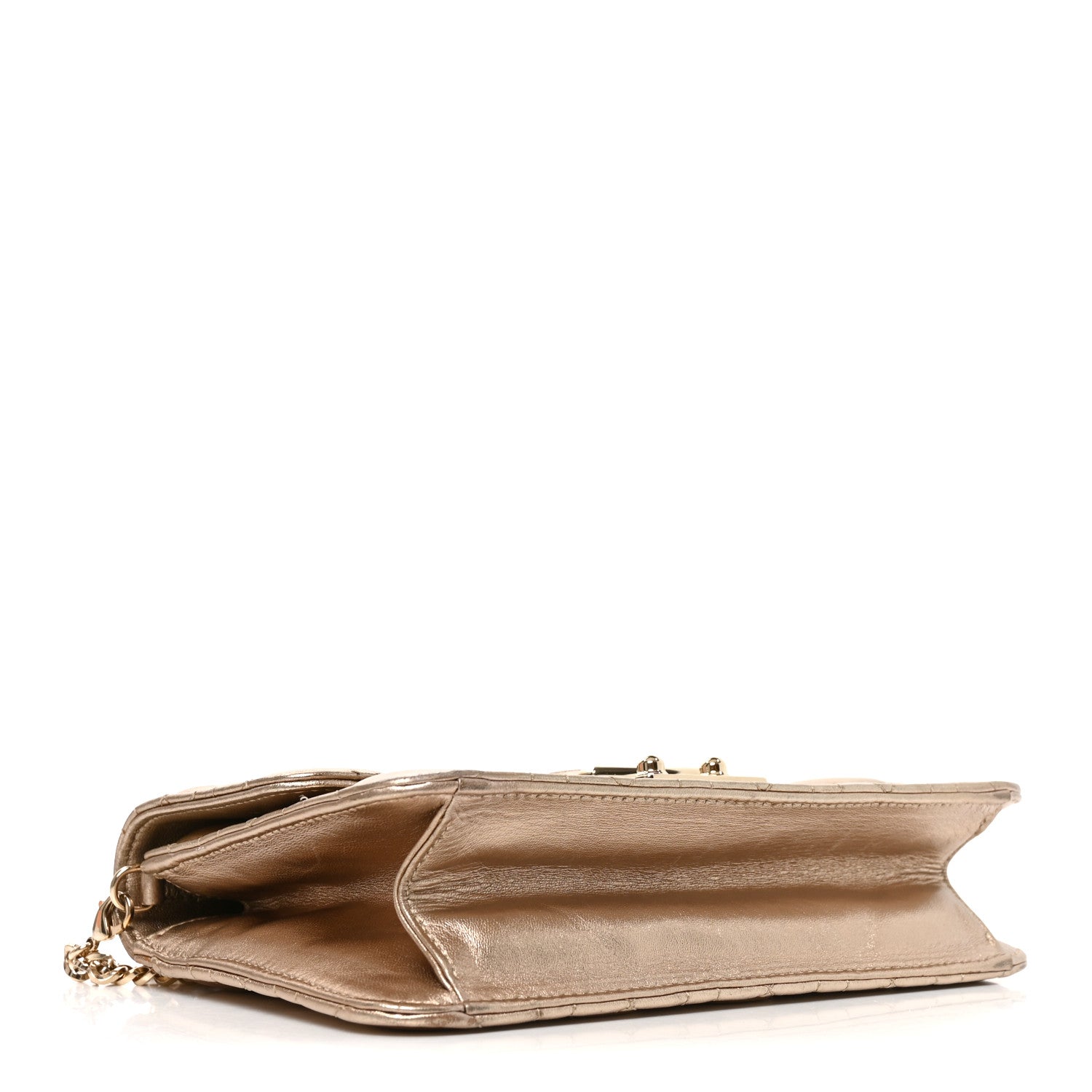 Christian Dior Metallic Lambskin Cannage Miss Dior Promenade Pouch Gold 4 of 9