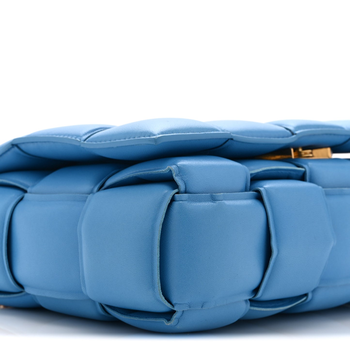 Lambskin Maxi Intreccio Padded Chain Cassette Crossbody Bag Swimming Pool