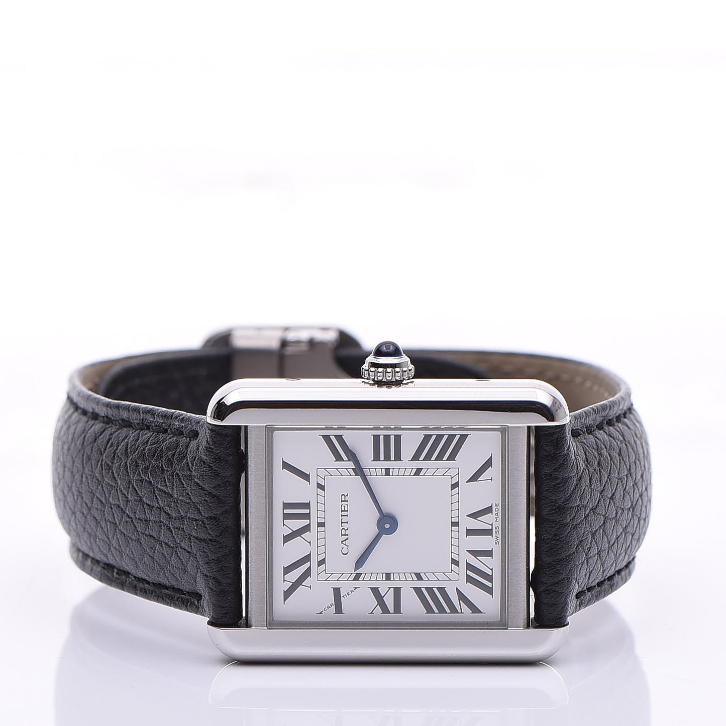 Stainless Steel Calfskin 24mm Tank Solo Quartz Watch