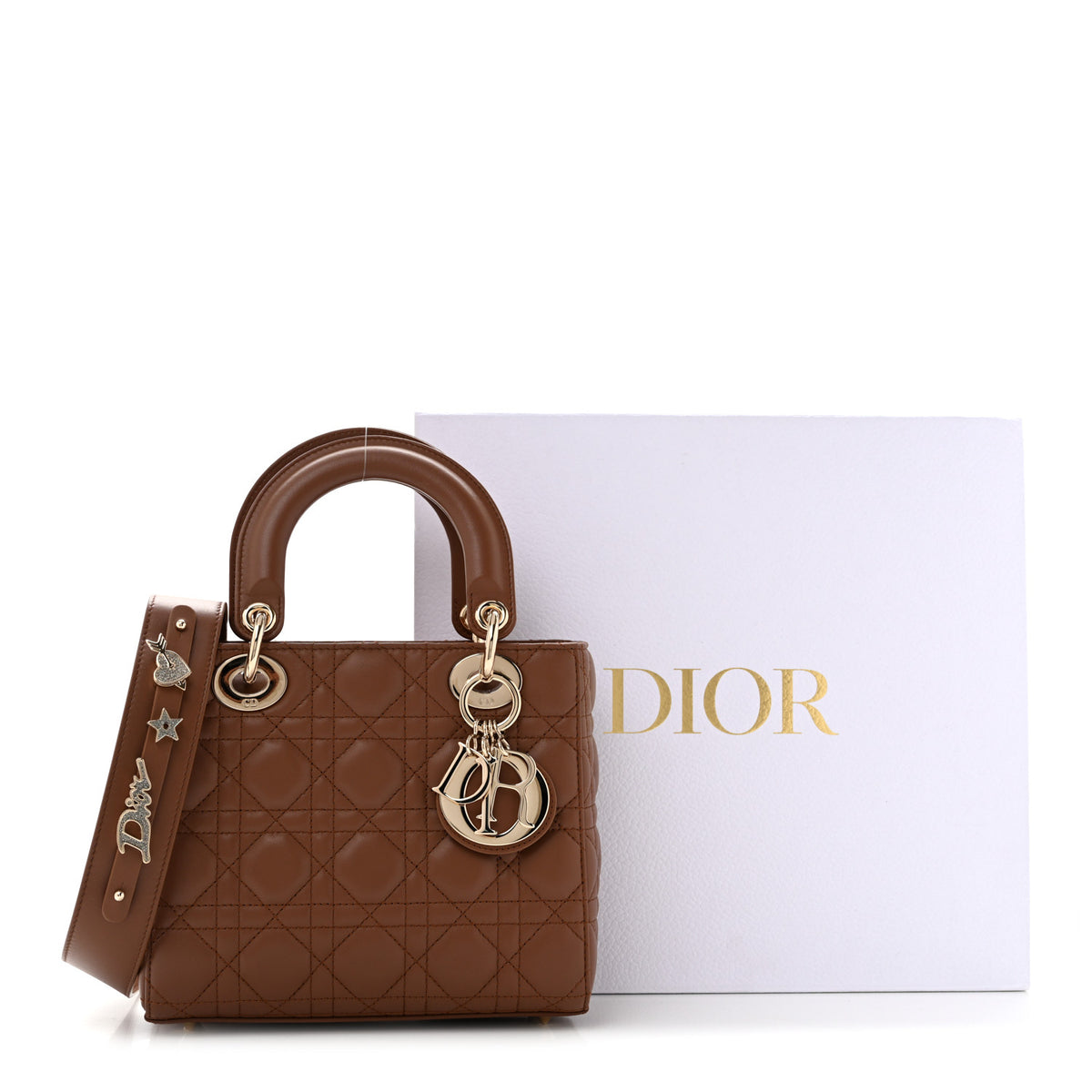 Christian Dior Calfskin Cannage Small My ABCDior Lady Dior Downtown Brown 11 of 11