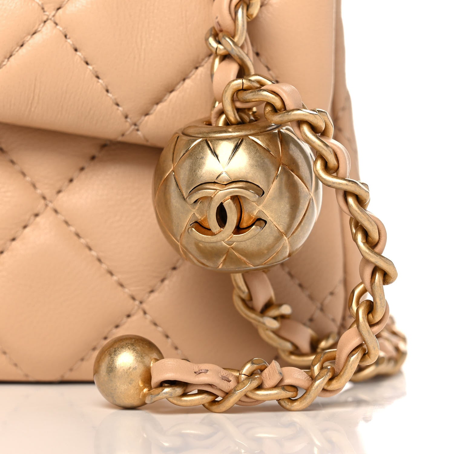 Chanel Lambskin Quilted Mini Rectangular Pearl Crush Flap Beige 8 of 12