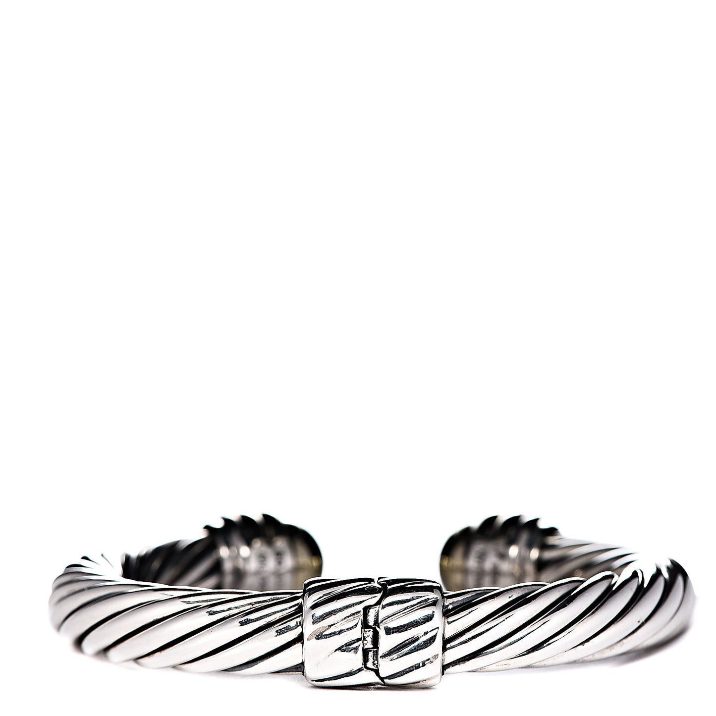Sterling Silver 14K Yellow Gold 10mm Cable Classics Bracelet
