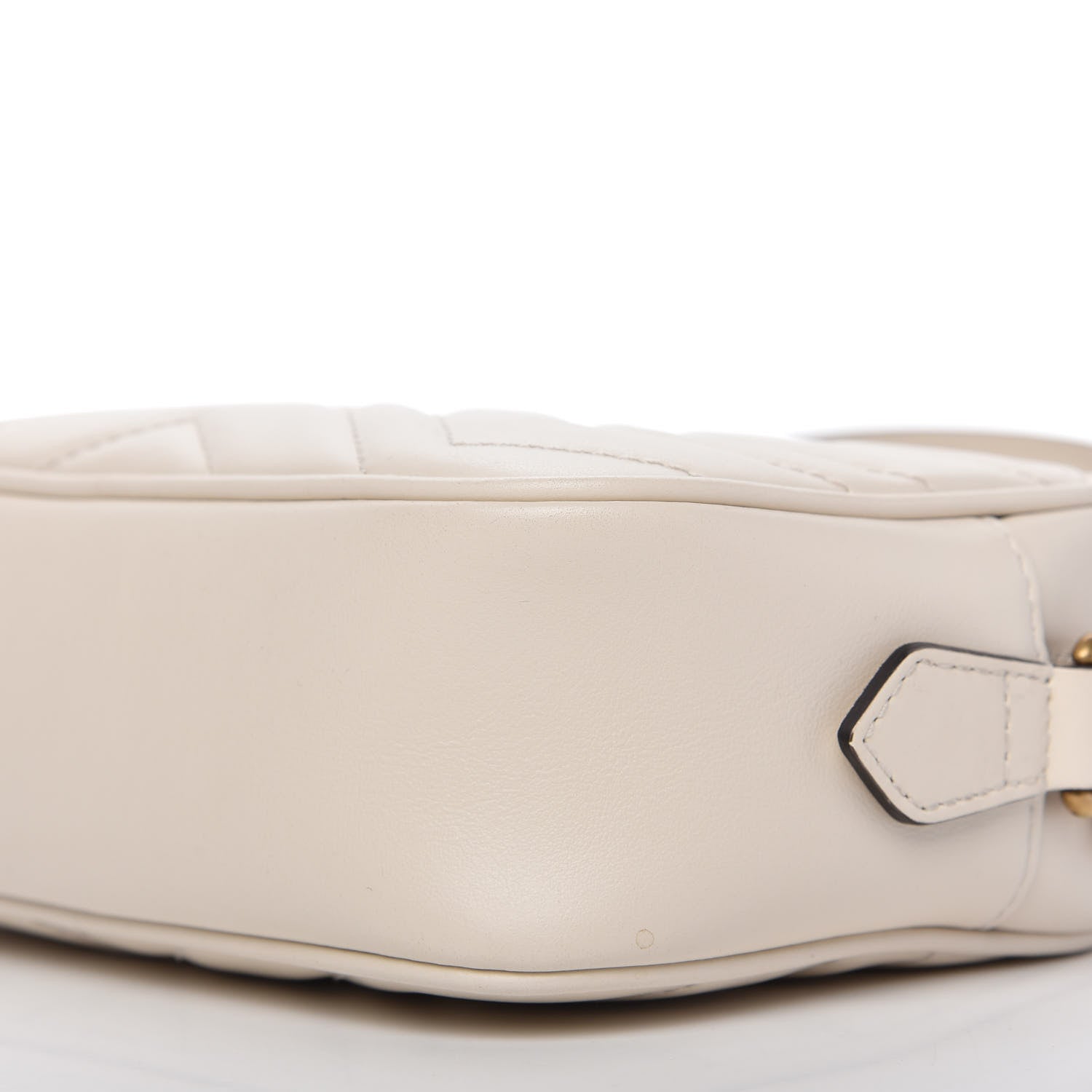 Gucci Calfskin Matelasse Mini GG Marmont Chain Shoulder Bag White 7 of 10