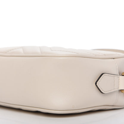 Gucci Calfskin Matelasse Mini GG Marmont Chain Shoulder Bag White 7 of 10