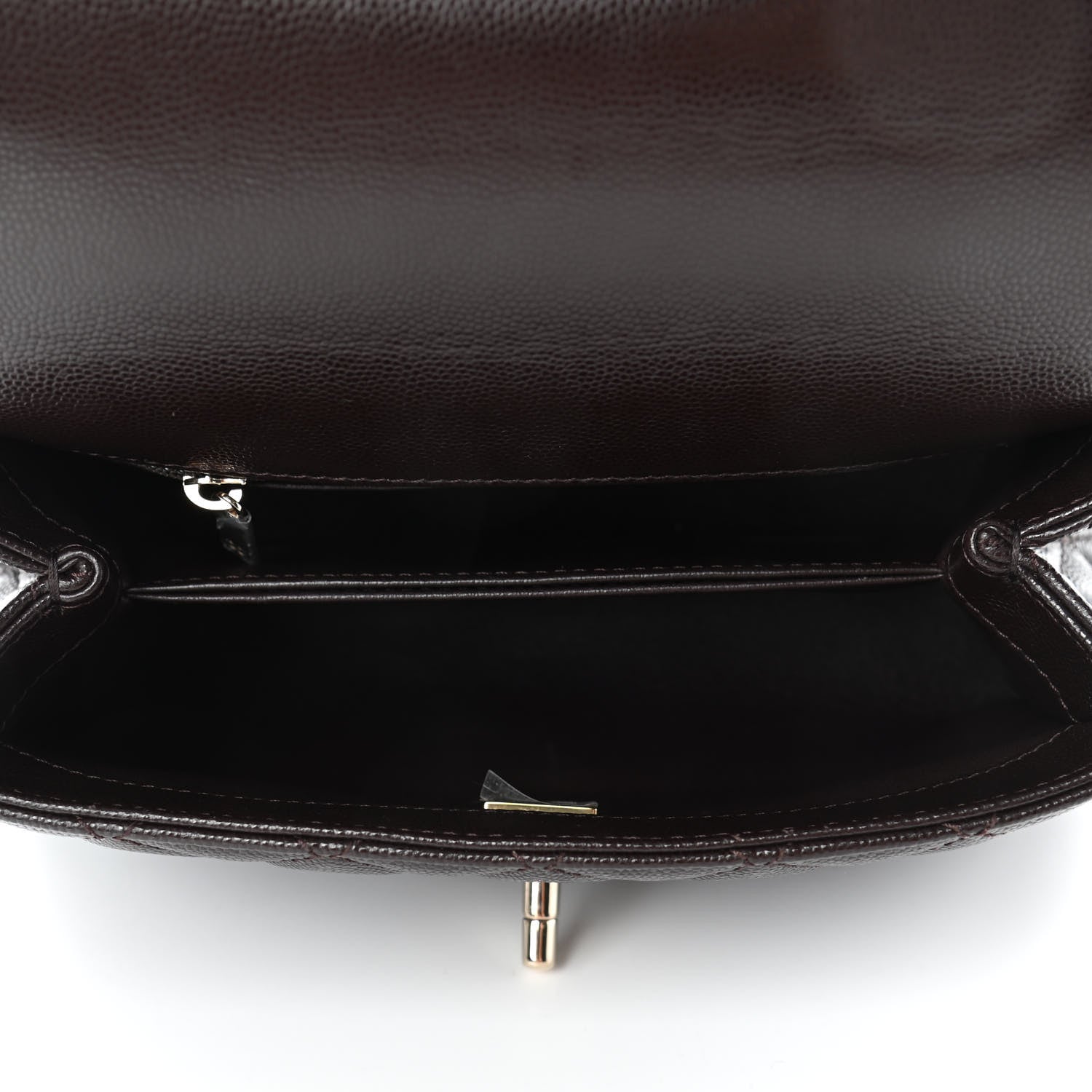 Chanel Caviar Quilted Mini Coco Handle Flap Dark Brown 4 of 5