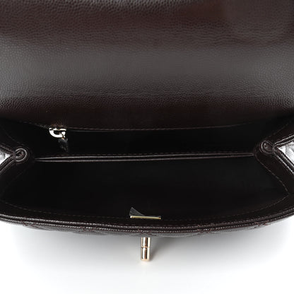 Chanel Caviar Quilted Mini Coco Handle Flap Dark Brown 4 of 5
