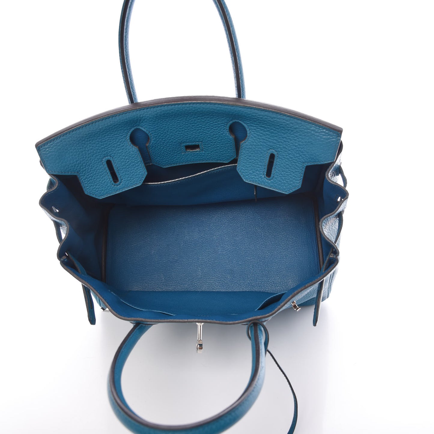 Taurillon Clemence Birkin 30 Bleu Izmir