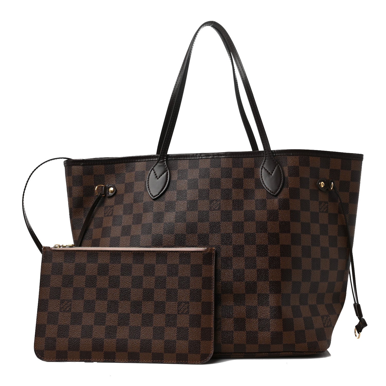 Louis Vuitton Damier Ebene Neo Neverfull MM Rose Ballerine 1 of 9