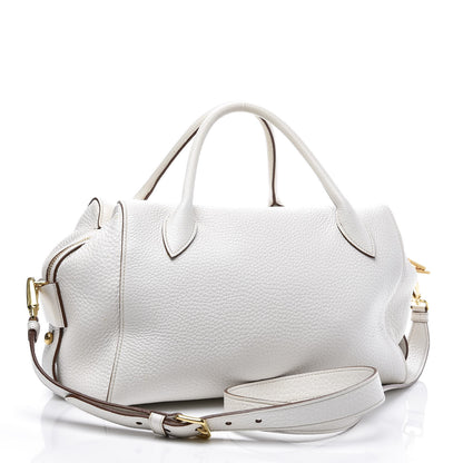 Prada Vitello Daino Medium Top Handle Bag White 2 of 13