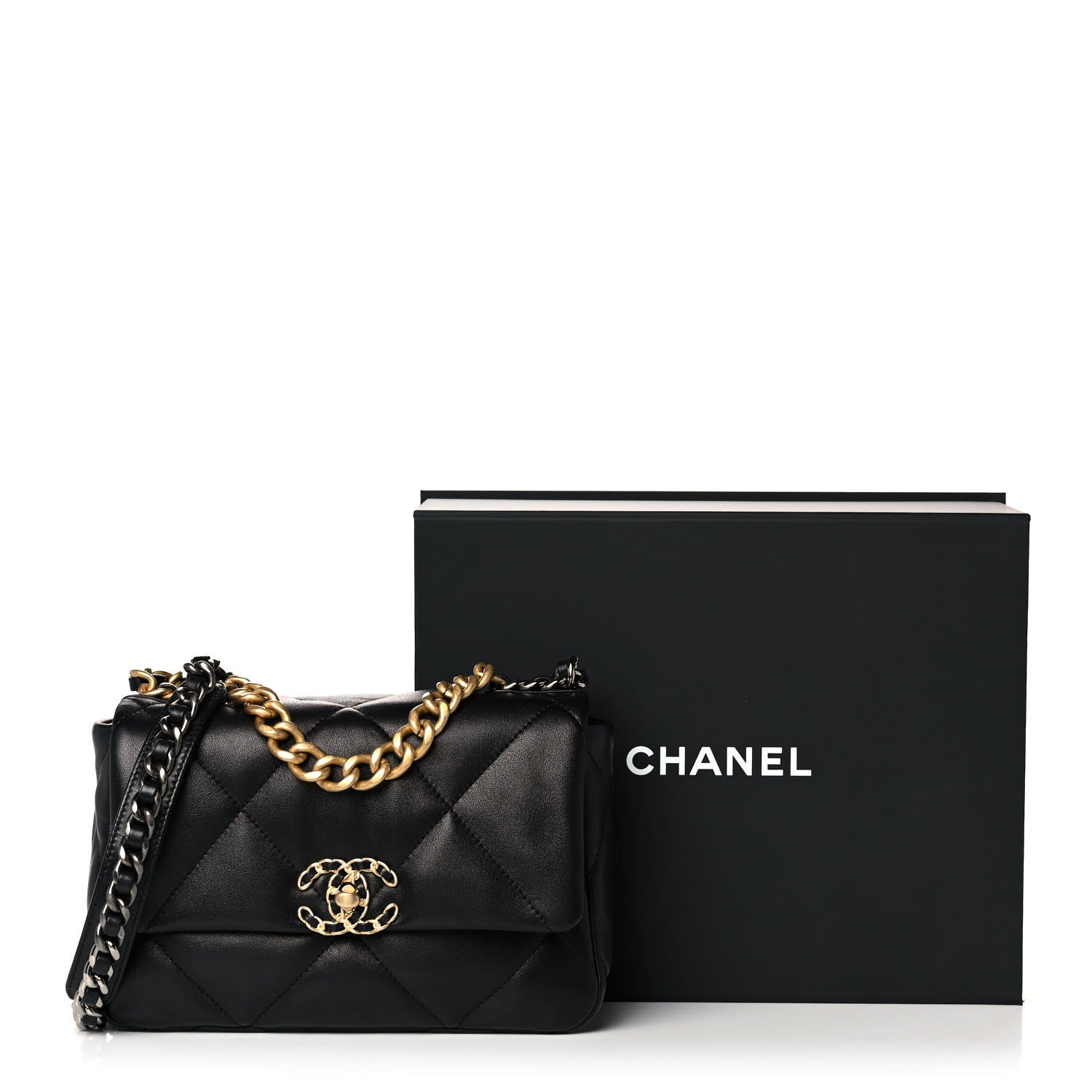 Chanel Lambskin Quilted Medium Chanel 19 Flap Black 11 of 11
