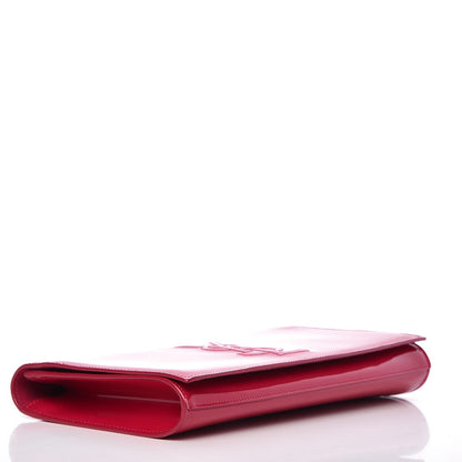 Saint Laurent Patent Monogram Large Belle De Jour Clutch Fuchsia 4 of 6