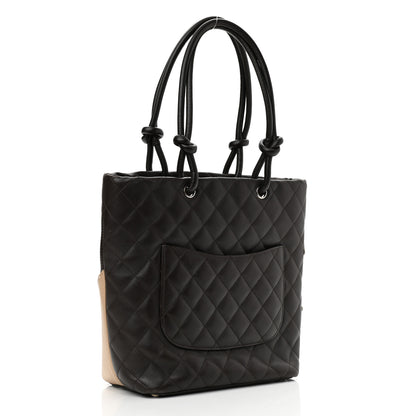 Chanel Calfskin Quilted Medium Cambon Tote Black White 3 of 16