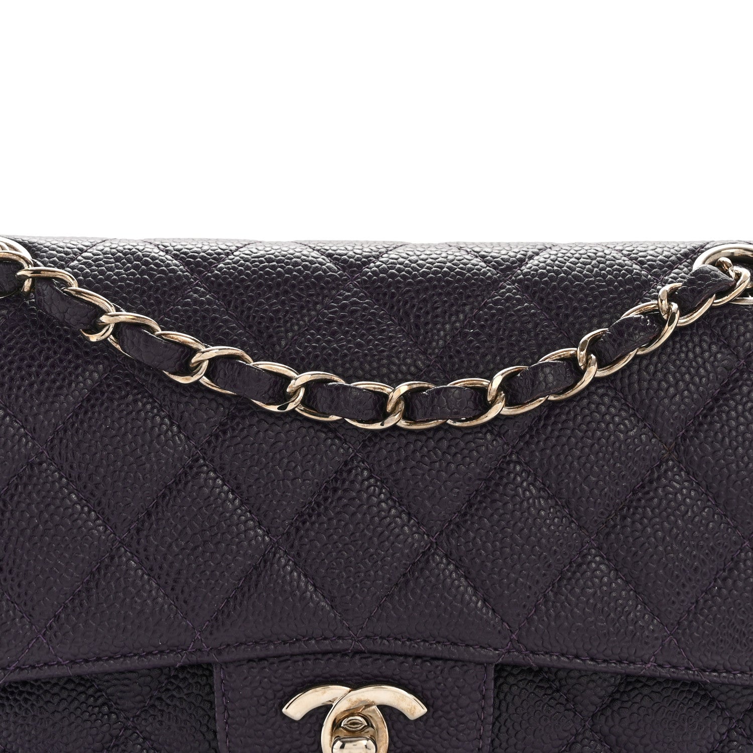 Chanel Caviar Quilted Small Double Flap Dark Purple 8 of 15