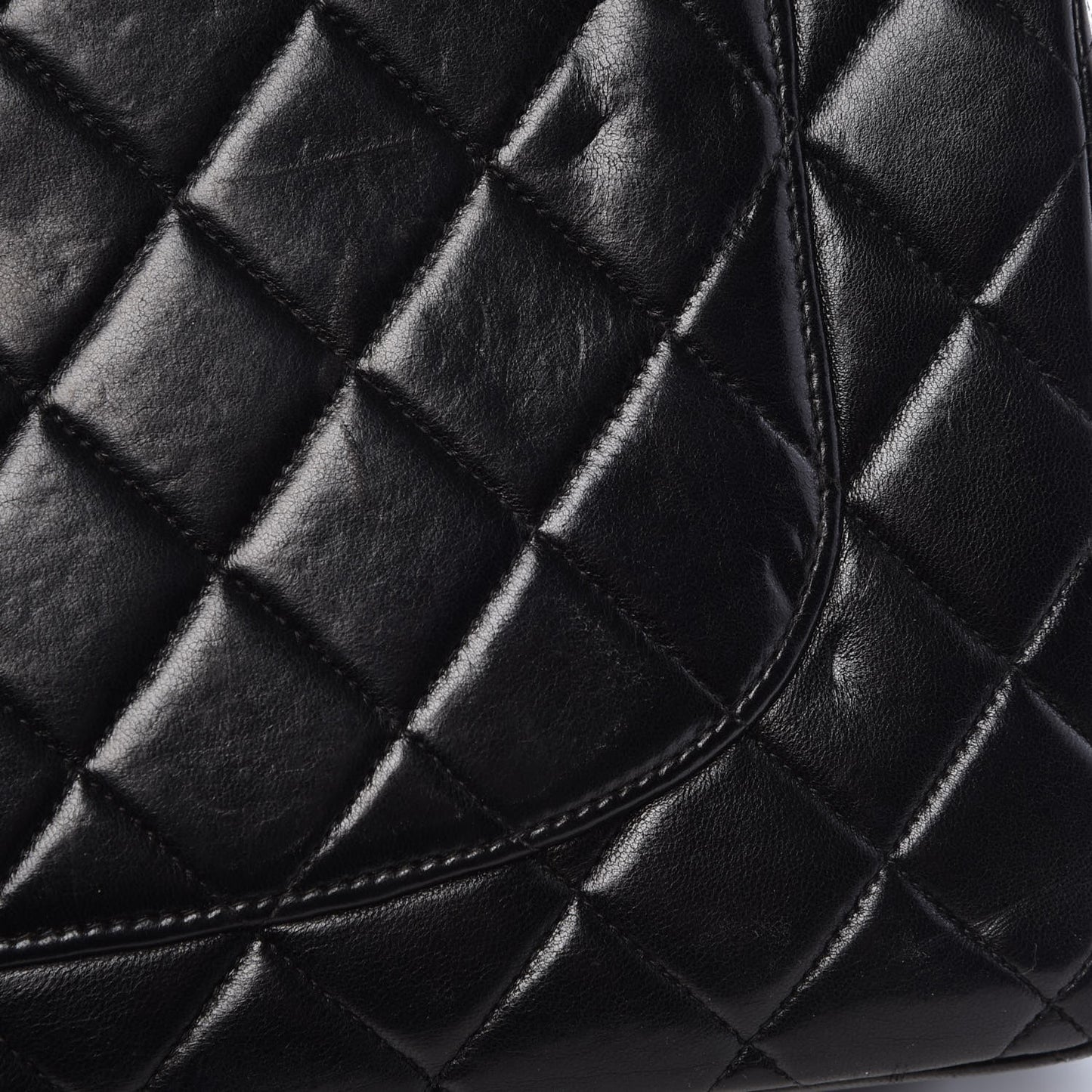 Lambskin Quilted Jumbo Single Flap Black