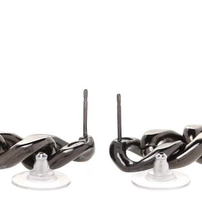 Chanel Metal CC Pick Drop Earrings Ruthenium 3 of 5