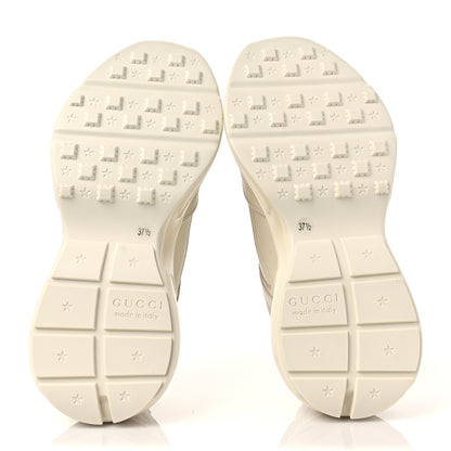Gucci Calfskin Tiger Rhyton Sneakers 37.5 Ivory 5 of 7