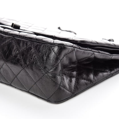 Chanel Glazed Aged Calfskin Quilted 2.55 Reissue 227 Flap So Black 9 of 9