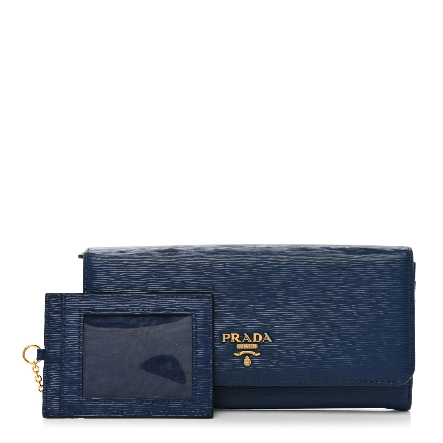Prada Vitello Move Continental Flap Travel Wallet Bleuette 1 of 8