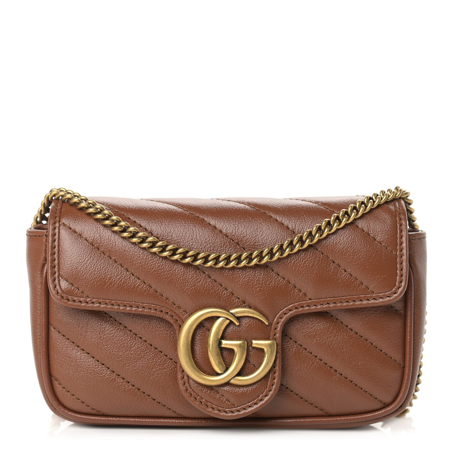 Gucci Azalea Calfskin Matelasse Diagonal Super Mini GG Marmont Shoulder Bag Cuir 1 of 9