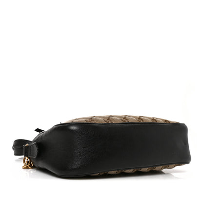 Gucci Monogram Matelasse Diagonal Small GG Marmont Chain Shoulder Bag Beige Black 4 of 11