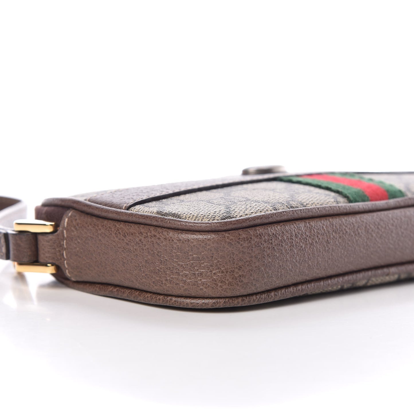 GG Supreme Monogram Ophidia Phone Case Wristlet Brown