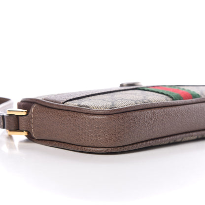 Gucci GG Supreme Monogram Ophidia Phone Case Wristlet Brown 8 of 10