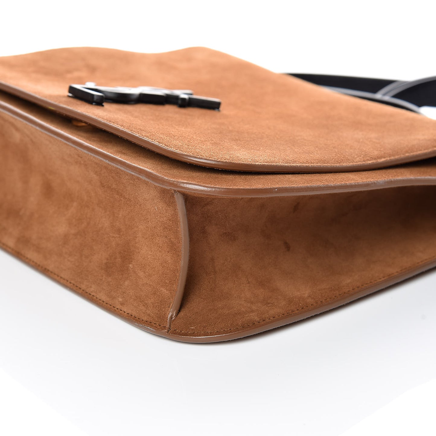 Suede Monogram Medium Spontini Saddle Bag Brown