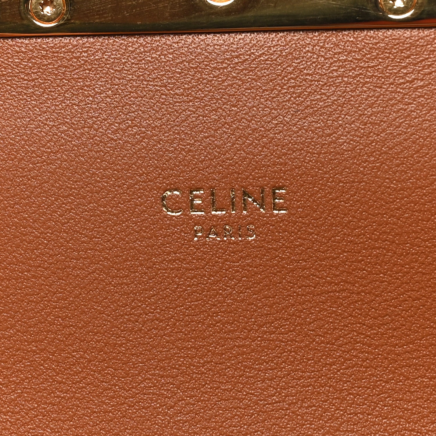 Celine Triomphe Canvas Calfskin Medium Triomphe Bag Tan 6 of 9