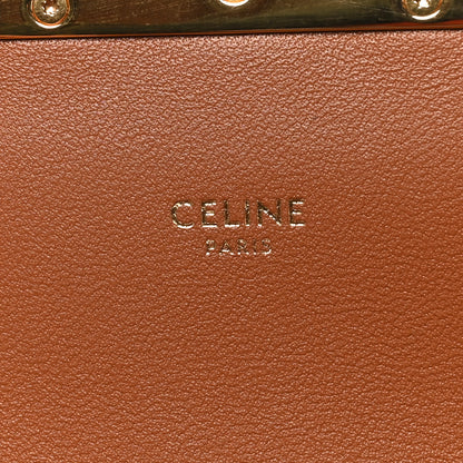 Celine Triomphe Canvas Calfskin Medium Triomphe Bag Tan 6 of 9