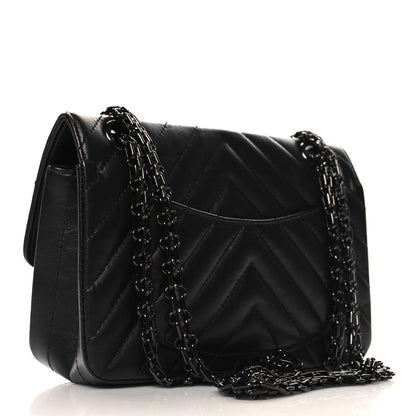 Chanel Aged Calfskin Chevron Quilted 2.55 Reissue Mini Flap So Black 2 of 14