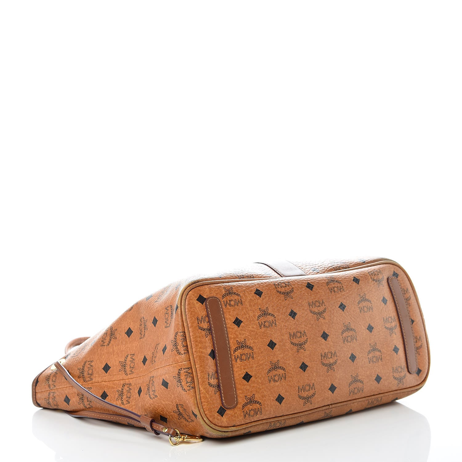 MCM Visetos Medium Liz Reversible Shopper Tote Cognac 7 of 15