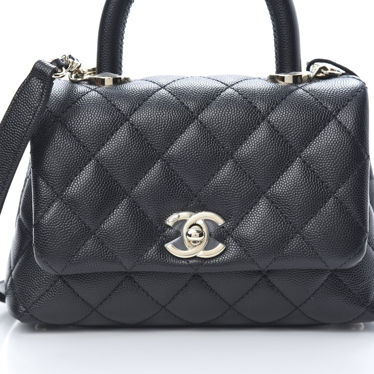 Caviar Quilted Extra Mini Coco Handle Flap Black