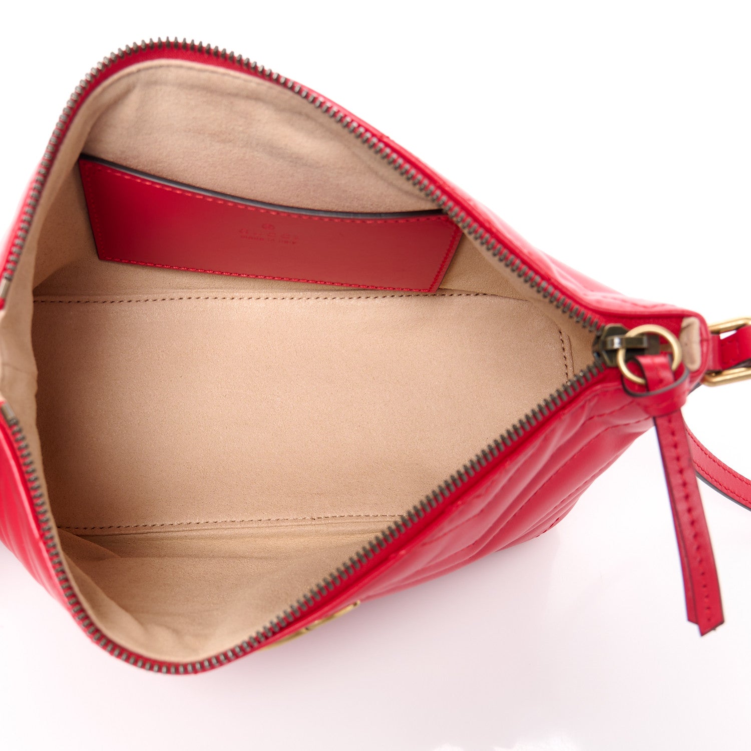 Gucci Calfskin Matelasse Chevron GG Marmont Sling Shoulder Bag Rosso 5 of 10