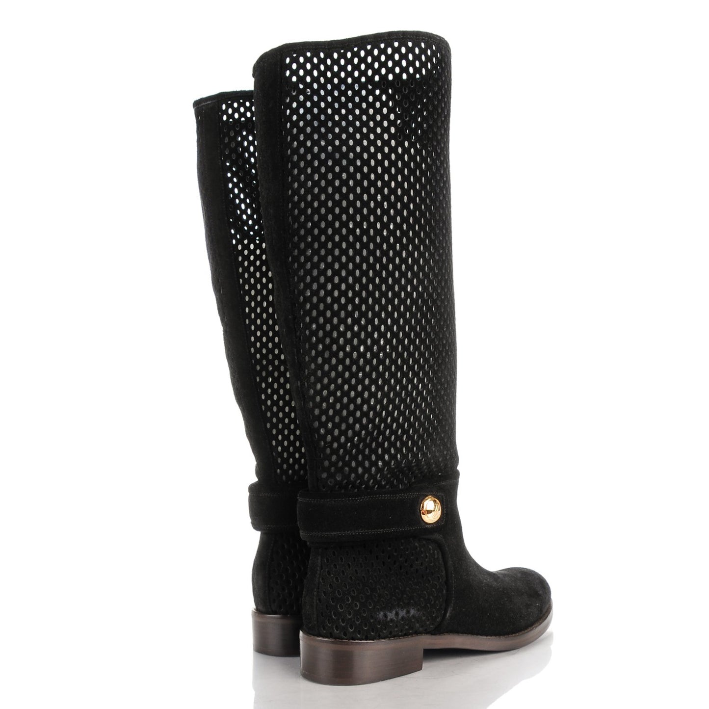 Suede Perforated Free Ride High Boots 38 Black