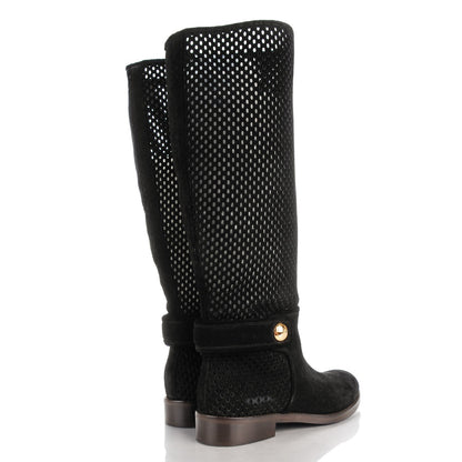 Louis Vuitton Suede Perforated Free Ride High Boots 38 Black 4 of 9