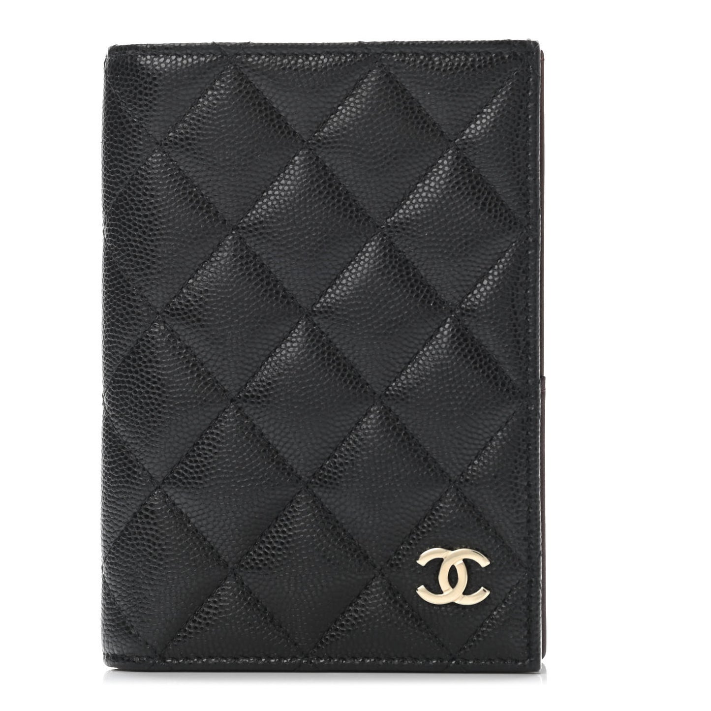 Caviar Quilted Passport Holder Black