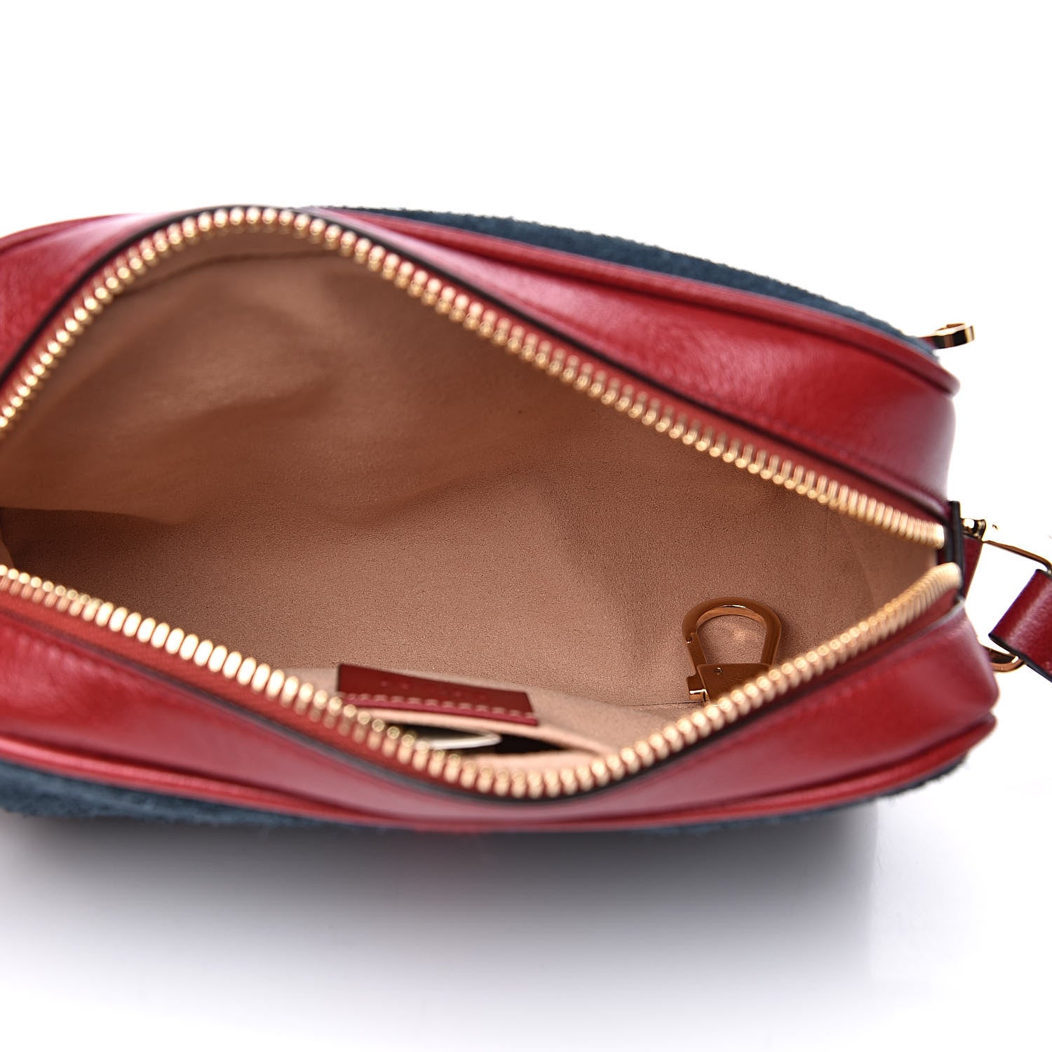 Gucci Suede Calfskin Web Mini Ophidia Shoulder Bag New Blue Romantic Cherry 5 of 11