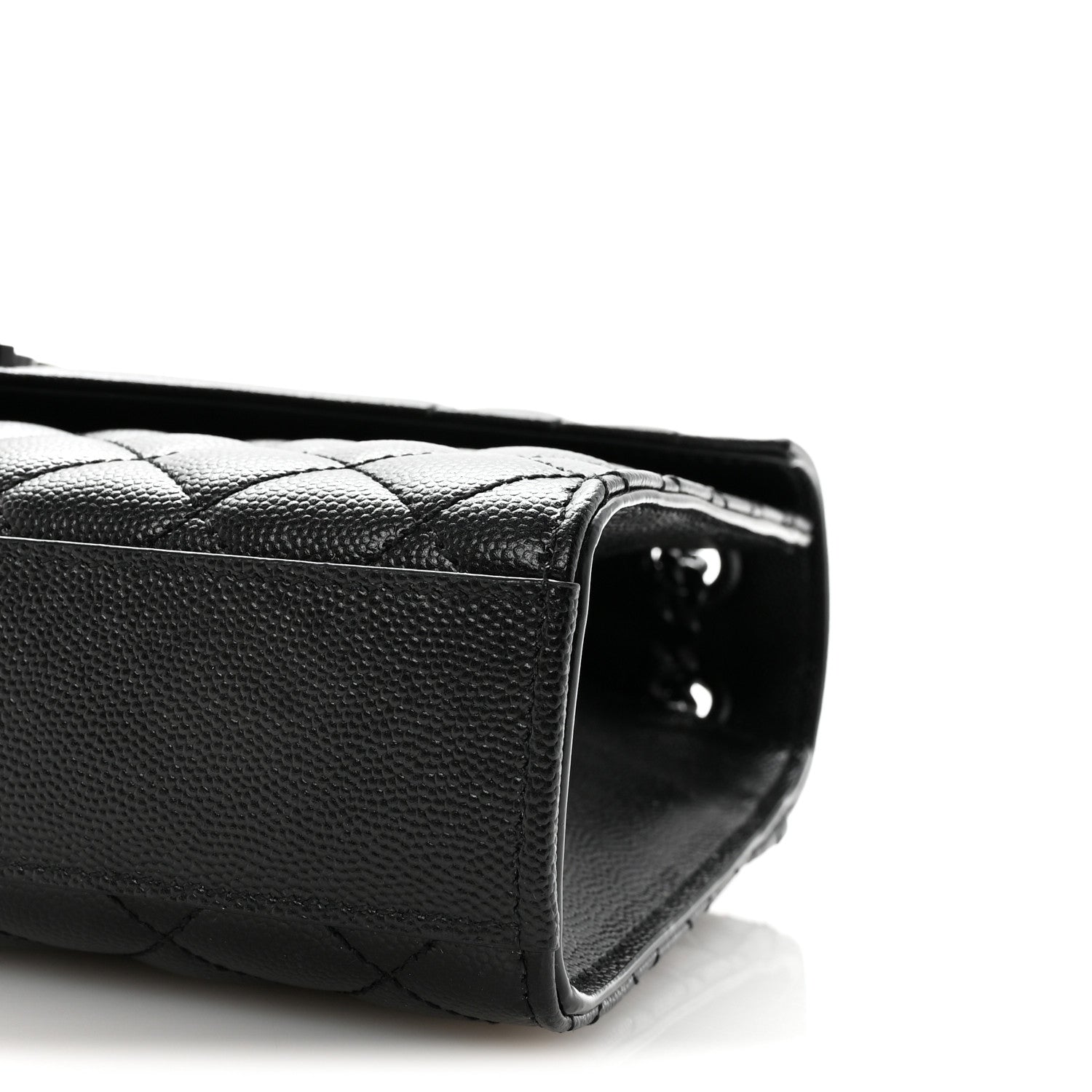 Saint Laurent Grain De Poudre Textured Mixed Matelasse Triquilt Medium Monogram Monochrome Satchel Black 9 of 10