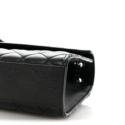 Saint Laurent Grain De Poudre Textured Mixed Matelasse Triquilt Medium Monogram Monochrome Satchel Black 9 of 10