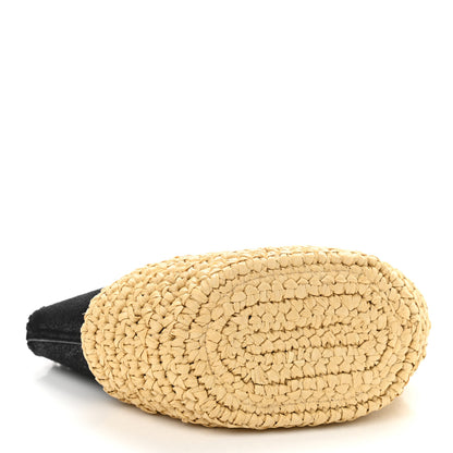 Stella McCartney Shaggy Deer Raffia Mini Shoulder Bag Black 4 of 10