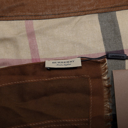 Burberry Modal Cashmere Haymarket Check Scarf Bronze 4 of 5