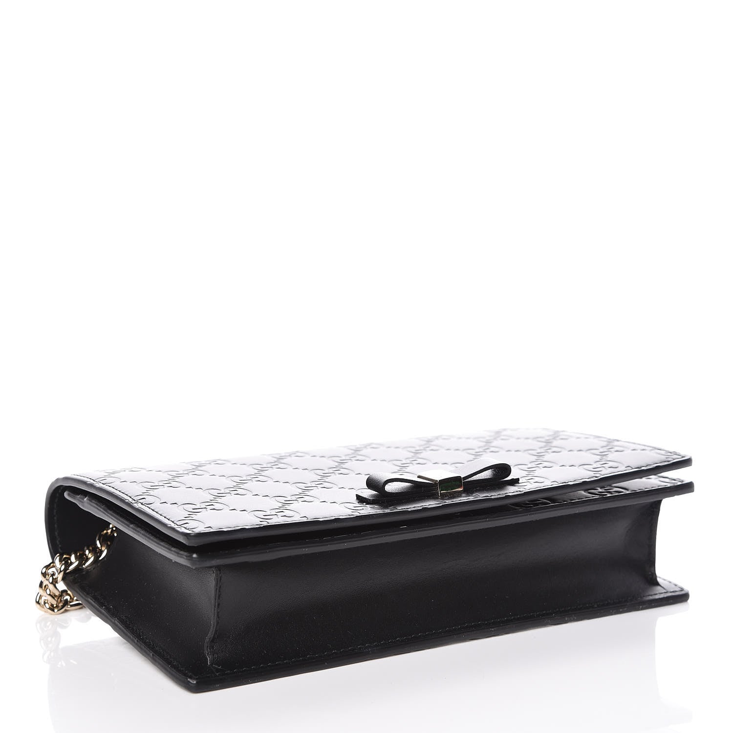 Gucci Guccissima Signature Bowy Chain Wallet Black 4 of 9