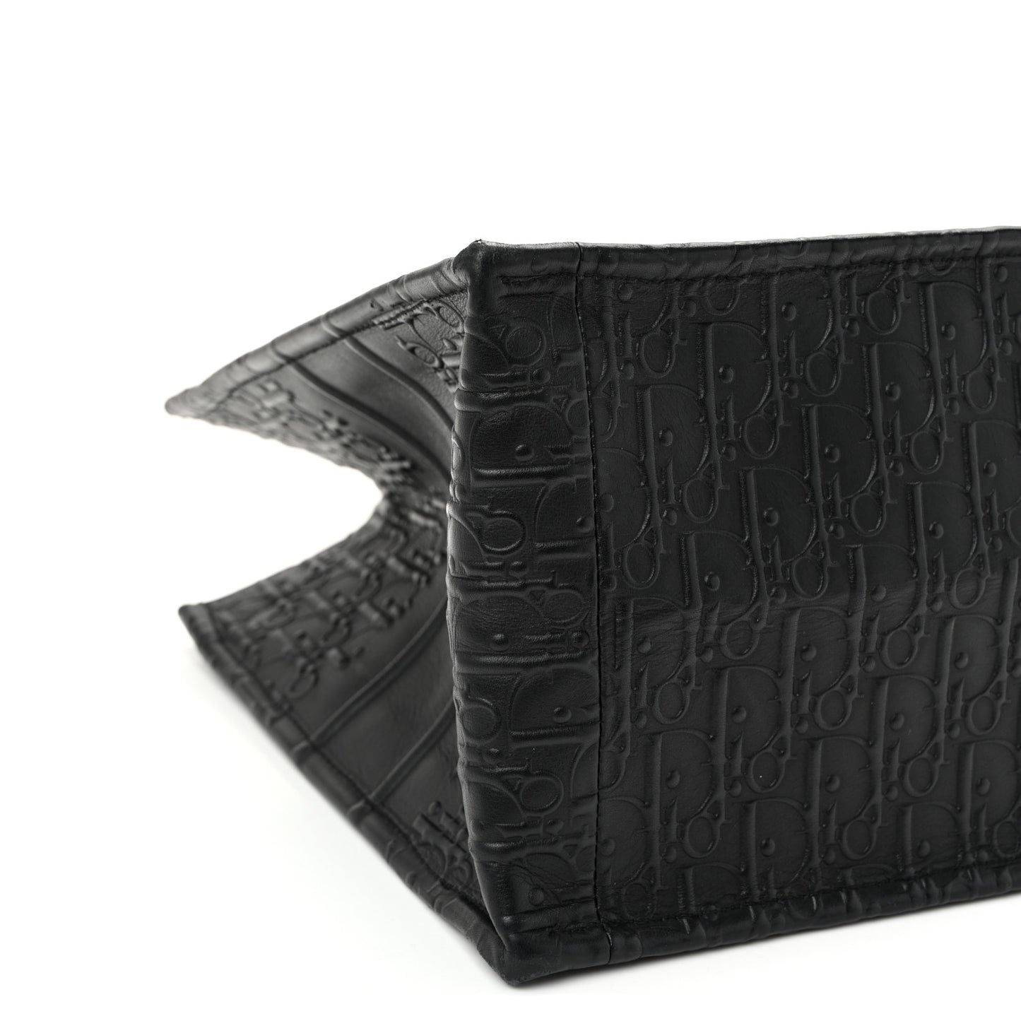 Oblique Calfskin Embossed Medium Book Tote Black