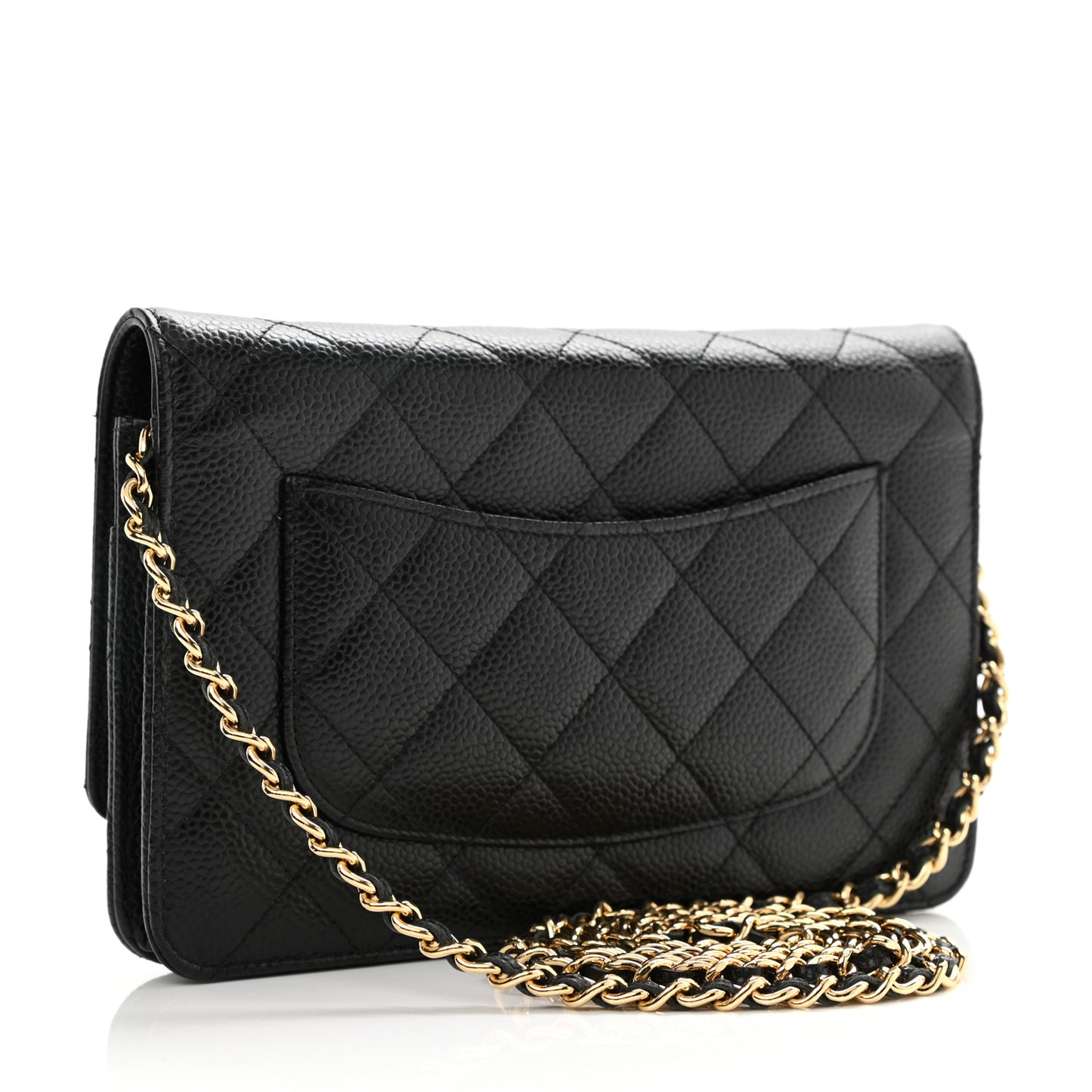 Caviar Quilted Wallet On Chain WOC Black